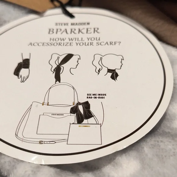 Steve Madden B Barker bag in Sand, removable pouch, Twilley, sueded lining, NWT - Picture 5 of 10